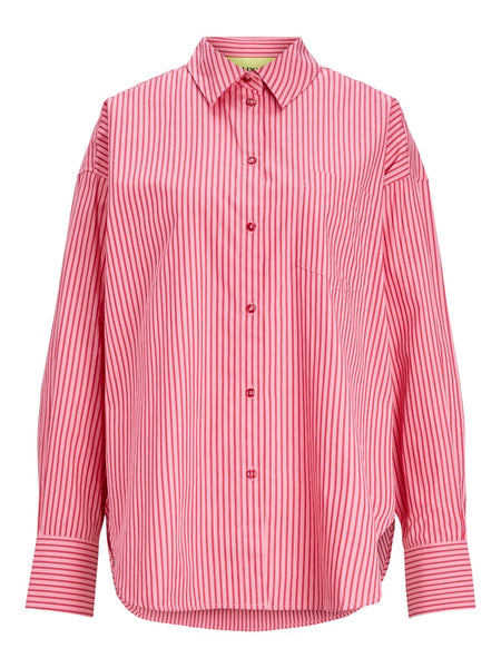 JJXX Striped Poplin Shirt in Pink