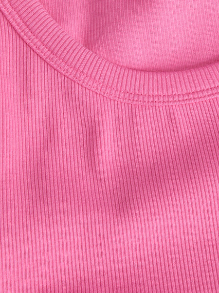 JJXX Cropped Rib Tank Top in Pink