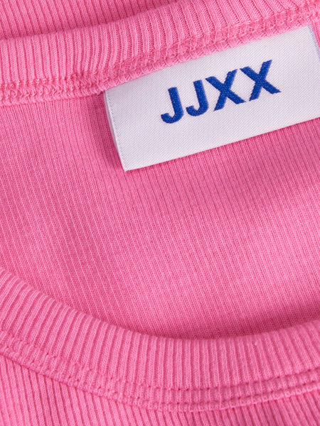 JJXX Cropped Rib Tank Top in Pink