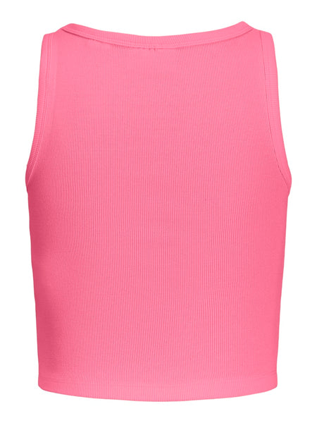 JJXX Cropped Rib Tank Top in Pink