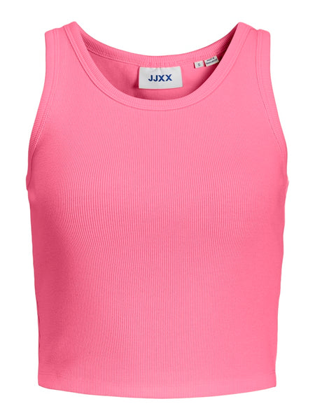 JJXX Cropped Rib Tank Top in Pink