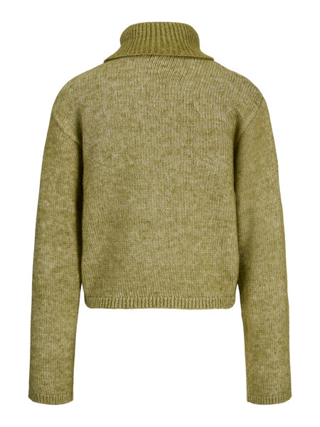 JJXX Roll Neck Knit Jumper in Green