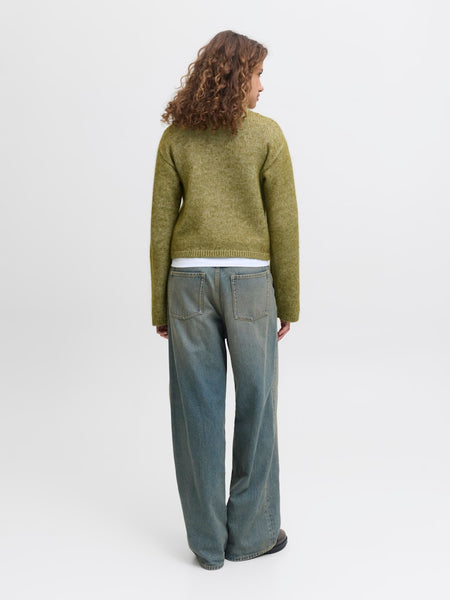 JJXX Roll Neck Knit Jumper in Green