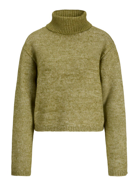 JJXX Roll Neck Knit Jumper in Green