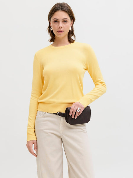 JJXX Long Sleeve Crew Neck Top in Yellow