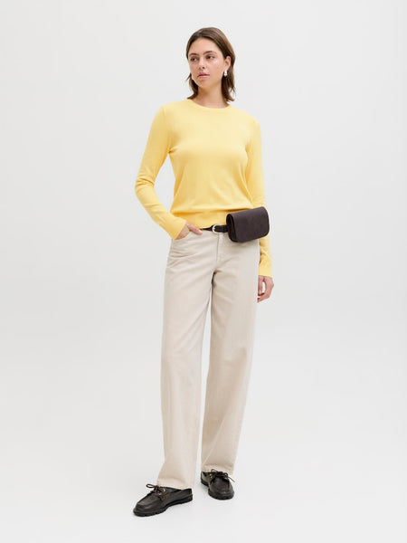 JJXX Long Sleeve Crew Neck Top in Yellow