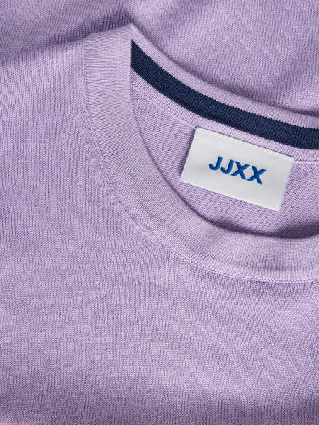 JJXX Long Sleeve Crew Neck Knit Top in Lilac