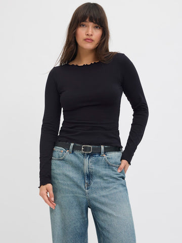 JJXX Long Sleeve Top in Black