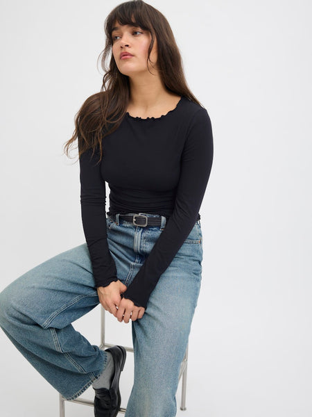 JJXX Long Sleeve Top in Black