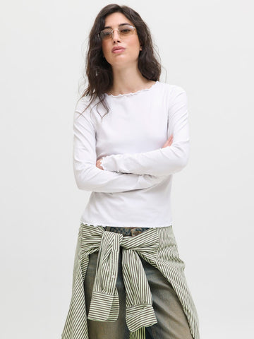 JJXX Long Sleeve Top in White