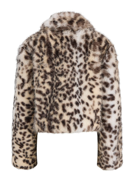 JJXX Leopard Print Faux Fur Jacket