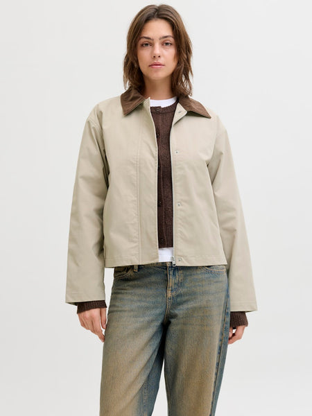 JJXX Cord Collar Jacket in Beige