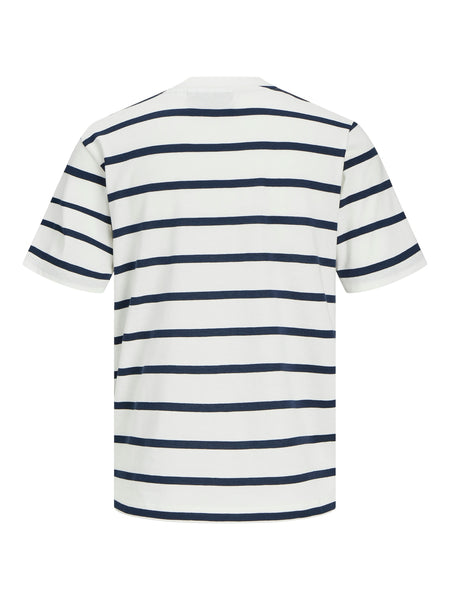JJXX Striped V-Neck T-Shirt in Navy