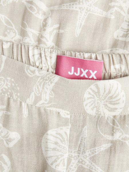 JJXX Printed Wide Leg Trousers in Beige