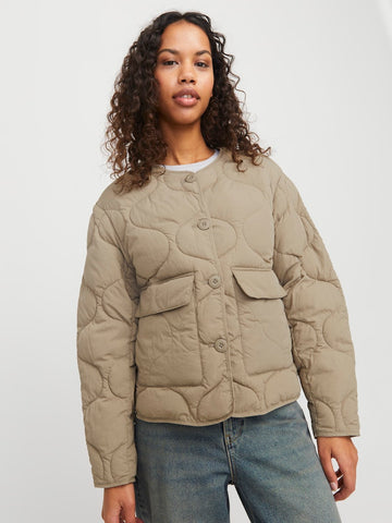 JJXX Short Quilted Jacket in Beige