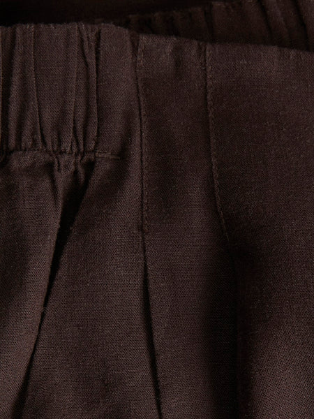 JJXX Linen Blend Wide Leg Trousers in Brown