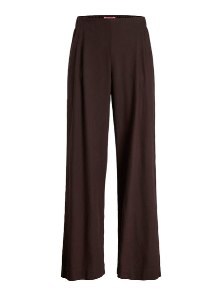 JJXX Linen Blend Wide Leg Trousers in Brown