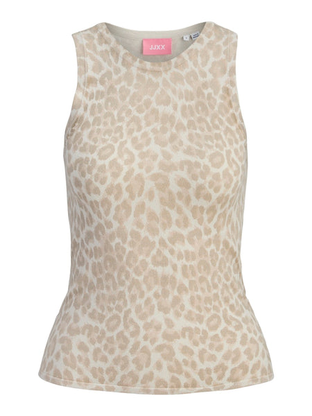 JJXX Leopard Print Tank Top in Beige