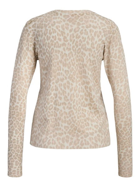 JJXX Leopard Print Cardigan in Beige