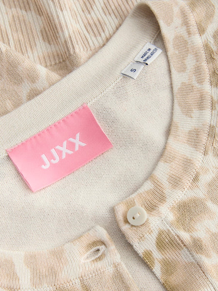 JJXX Leopard Print Cardigan in Beige