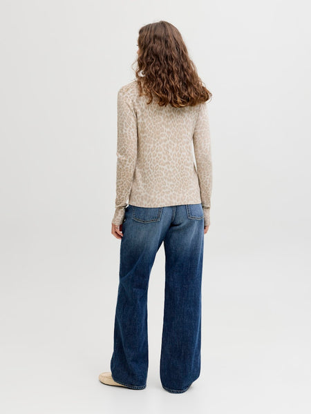 JJXX Leopard Print Cardigan in Beige