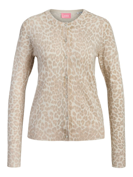 JJXX Leopard Print Cardigan in Beige