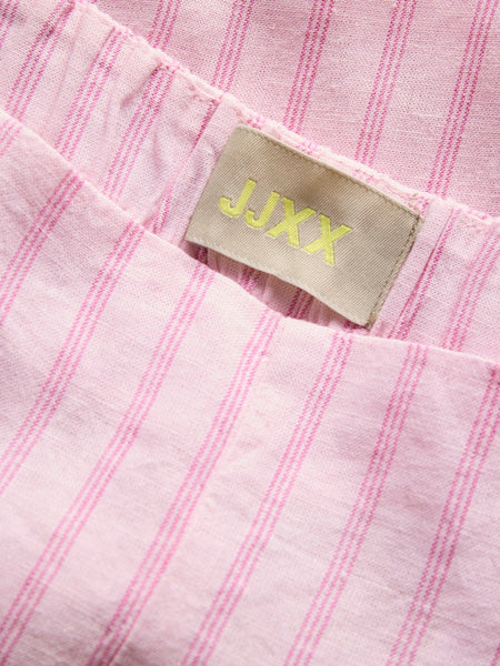 JJXX Striped Linen Blend Shorts in Pink