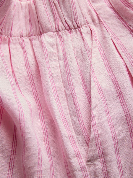 JJXX Striped Linen Blend Shorts in Pink
