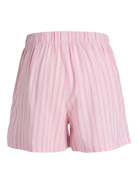 JJXX Striped Linen Blend Shorts in Pink