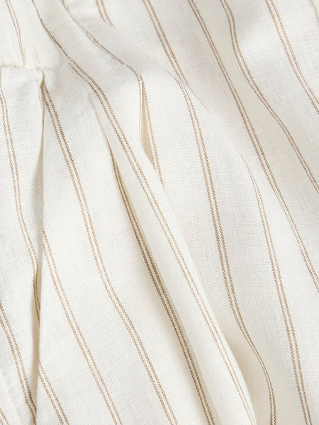 JJXX Striped Linen Bend Wide Leg Trousers in Cream
