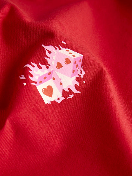 JJXX Dice Print T-Shirt in Red