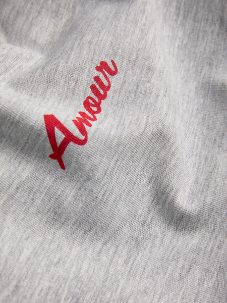 JJXX "Amour" Print T-Shirt in Light Grey