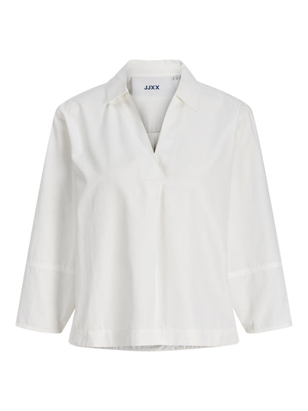 JJXX 3/4 Sleeve Poplin Blouse in White