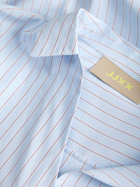 JJXX Striped 3/4 Sleeve Poplin Blouse in Blue
