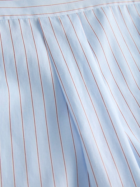 JJXX Striped 3/4 Sleeve Poplin Blouse in Blue