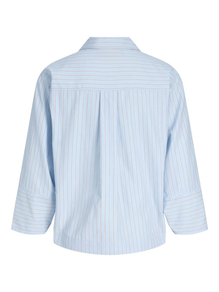 JJXX Striped 3/4 Sleeve Poplin Blouse in Blue