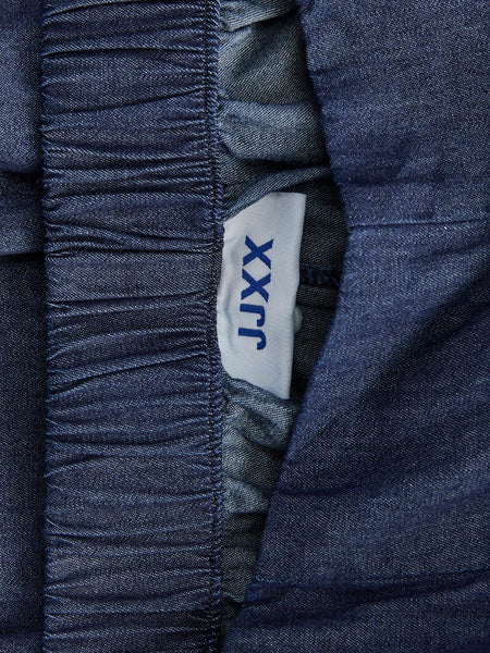 JJXX Wide Leg Denim Look Trousers in Dark Blue