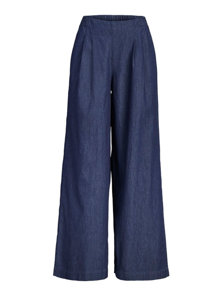 JJXX Wide Leg Denim Look Trousers in Dark Blue