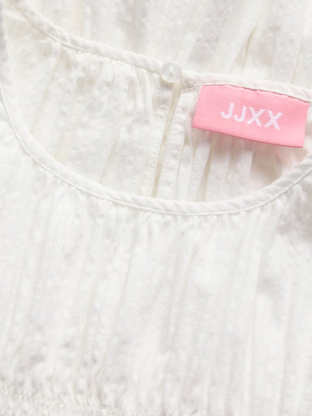 JJXX Long Sleeve Smock Peplum Top in White
