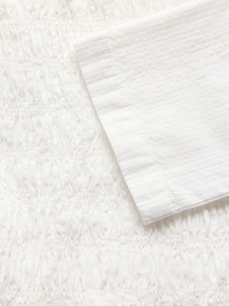 JJXX Long Sleeve Smock Peplum Top in White