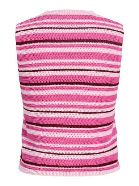 JJXX Striped Knit Vest in Pink