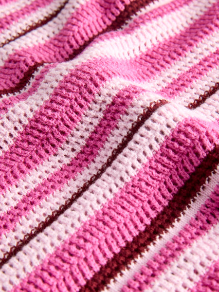 JJXX Striped Knit Vest in Pink