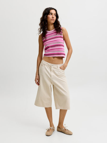 JJXX Striped Knit Vest in Pink