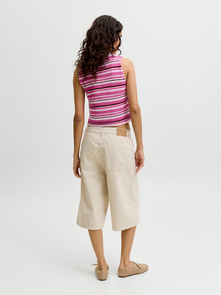 JJXX Striped Knit Vest in Pink