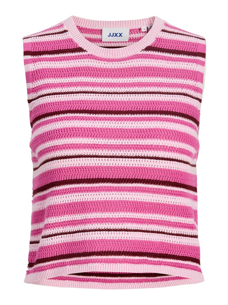JJXX Striped Knit Vest in Pink