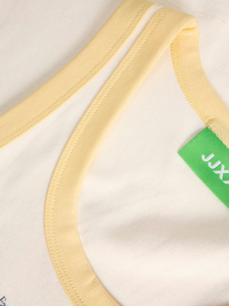 JJXX Lemon Print Tank Top in Cream