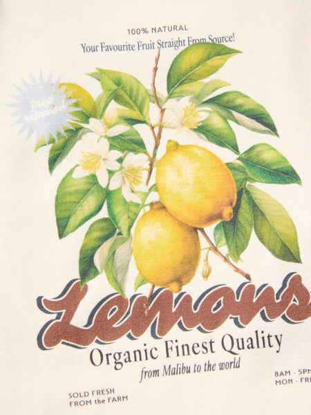 JJXX Lemon Print Tank Top in Cream