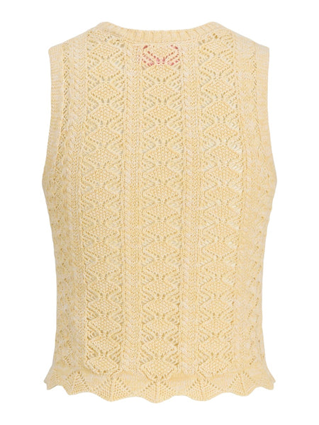 JJXX Scallop Edge Knit Vest in Yellow