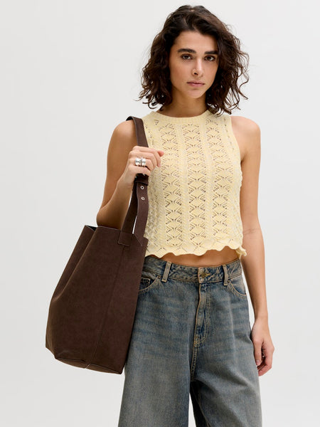 JJXX Scallop Edge Knit Vest in Yellow