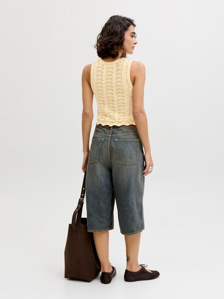 JJXX Scallop Edge Knit Vest in Yellow